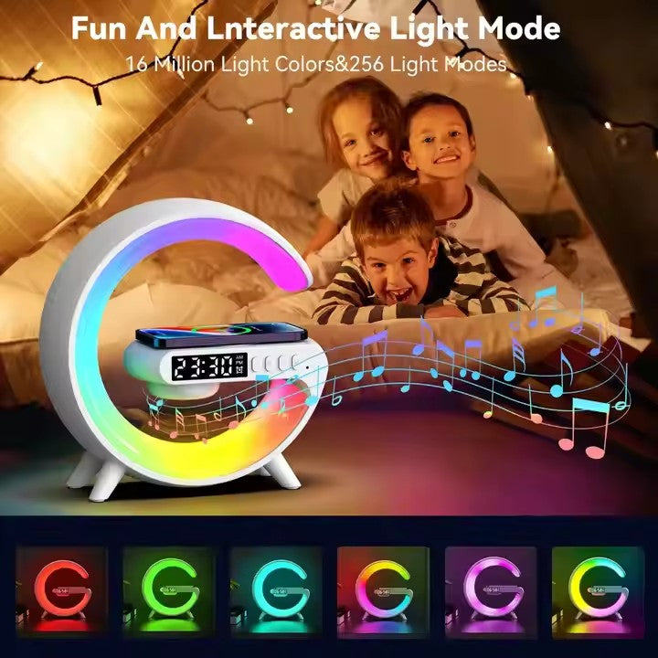 G-Shaped Smart Lamp with Alarm, Speaker & Wireless Charging