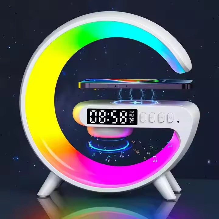 G-Shaped Smart Lamp with Alarm, Speaker & Wireless Charging