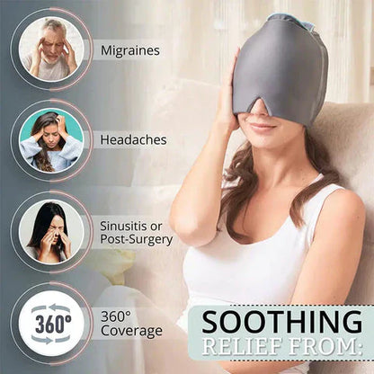 Migraine Relief Cap: Fast Relief for Sinus Pressure, Tension, Headache & Stress, Soothes Swollen Eyes