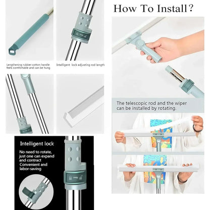 FlexiWipe Multipurpose Wiper | Adjustable Silicon Blade | 180° Rotating Head
