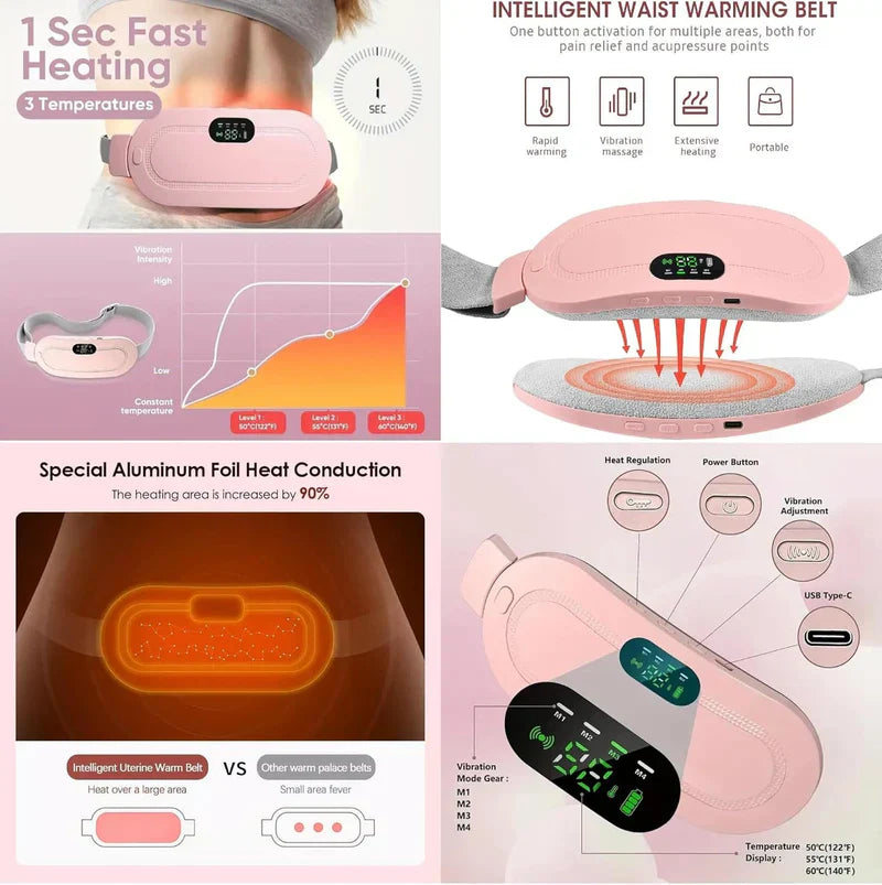 3 in 1 Period Cramp & Back Pain Relief Belt Massager