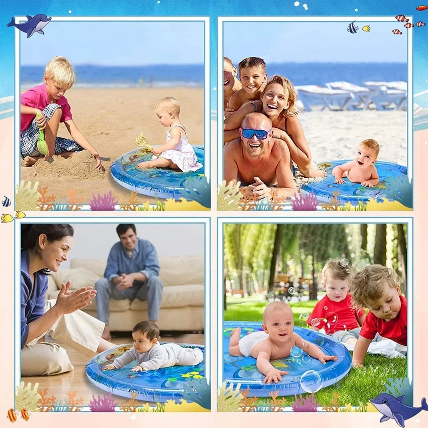 Baby Play Water Mat for Sensary improvement & playfull tummy time with Sea animation