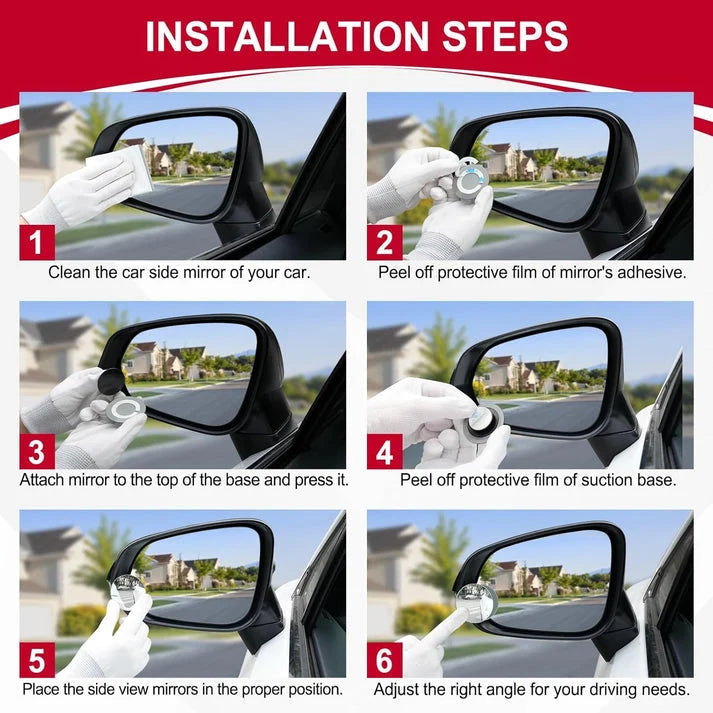 360° Wide View Blind Spot Car Mirror Drive Safer, Smarter & Stress Free ( Pack of 2)