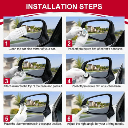360° Wide View Blind Spot Car Mirror Drive Safer, Smarter & Stress Free ( Pack of 2)
