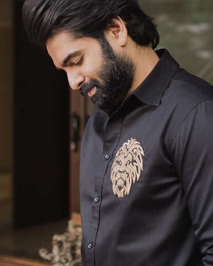 Classy Fabulous Men's Tiger White Luxury Shirt